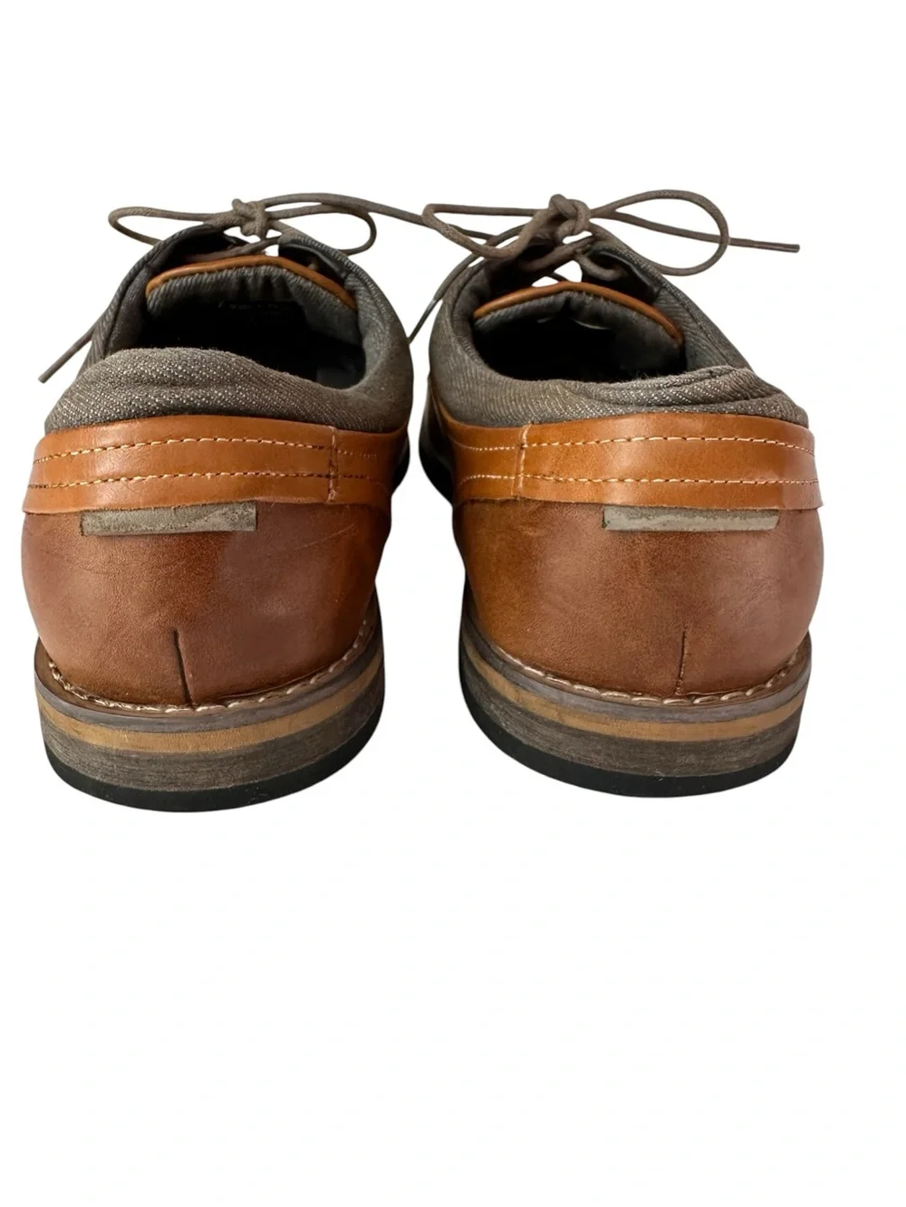 Seven 91 Mens Donestan Tan Brown Leather Oxford Derby Shoes, Size 12